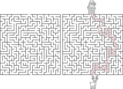 Reindeer Smart Path Problem Solver Maze vector