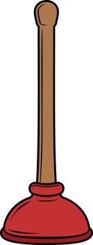 red plunger with handle without background vector