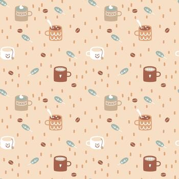 sin costura mínimo café té cacao bebida repetir modelo antecedentes vector