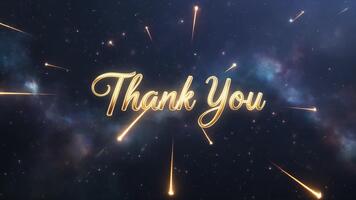 gyllene lysande tacka du text formning elegant mjuk belysning skapande en flott upplyftande uppskattning tema animering video