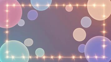 Light pastel bubble forms drifting around glowing frame outlines creating soft floating shapes in airy motion video