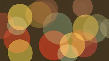Vibrant bokeh lights create an abstract, blurred background with overlapping circles in a rich palette of warm and cool tones, perfect for atmospheric designs and dreamy visual textures video