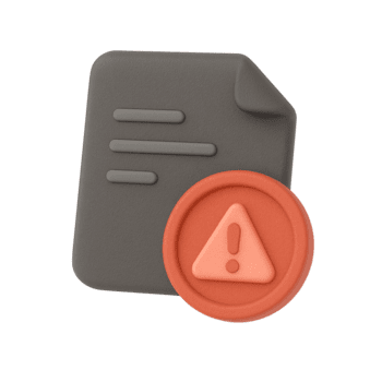 3d texturizado documento archivo icono con un naranja advertencia firmar, representando un error, alerta, o precaución. documento, advertencia, icono, 3d prestar, error png