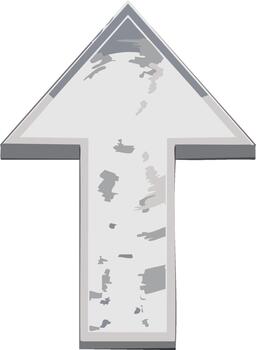 Grunge Textured Arrow Pointing Upward Directional Guidance Indicator vector