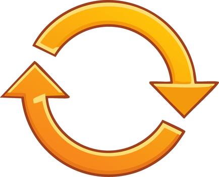 naranja circular flecha diagrama continuo proceso, fluir, y reciclaje símbolo para negocio y web diseño vector