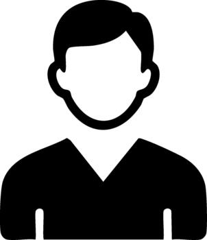 Monochromatic Icon of a Silhouette Person Simple Representation of a Man, Generic Avatar vector