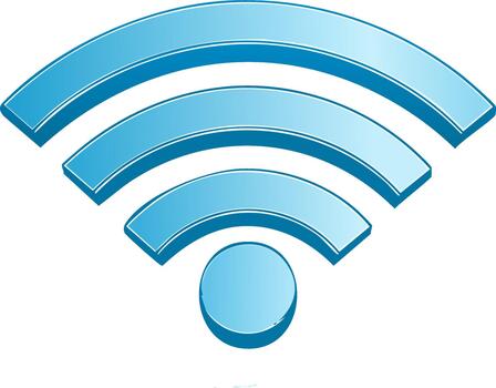 azul Wifi icono, Internet conexión símbolo, inalámbrico tecnología diseño elemento, comunicación y red concepto vector