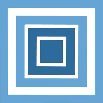 Nested Squares in Shades of Blue Creating a Geometric Pattern on a White Backdrop vector