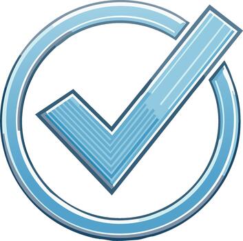 Blue Check Mark in Circle Illustration Symbol Confirmation Selection Success Approval Correctness vector