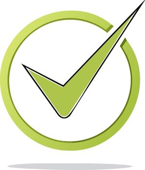 Green Check Mark within a Circle Design, Confirmation, Approval, or Acceptance Graphic vector