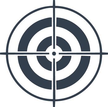 objetivo icono, objetivo símbolo, objetivo punto, diana, puntería línea arte, gráfico diseño vector