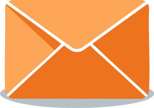 naranja sobre plano icono para mensaje entrega y correo electrónico comunicación vector