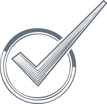 Monochrome Check Mark Icon in Circle Illustration Symbol of Validation and Approval vector