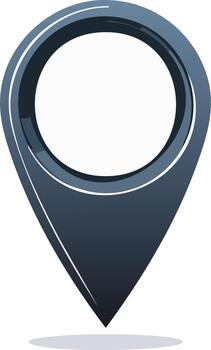 Dark location pin icon for online maps and navigation, illustration vector