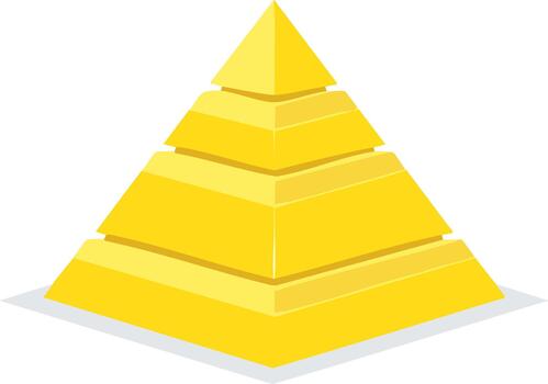 Golden Pyramid Chart Illustration of Hierarchy, Stages, Levels, Structure and Progress in Business vector