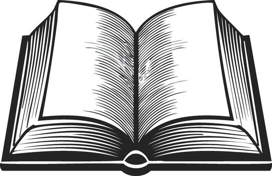 abierto libro ilustración con blanco paginas para texto o imagen vector