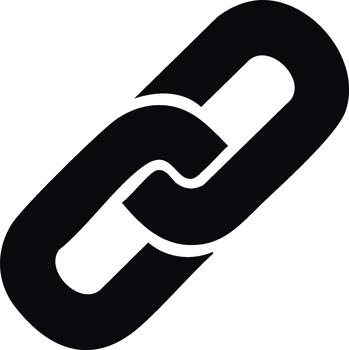 enclavamiento cadena Enlaces icono demostración un conexión unidad y fuerza minimalista diseño negro y blanco aislado vector