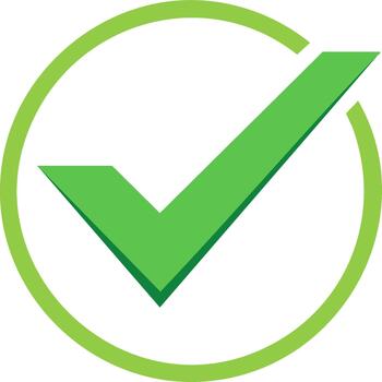 Green Check Mark Icon Inside Circle Symbol for Approval, Success, Validation vector