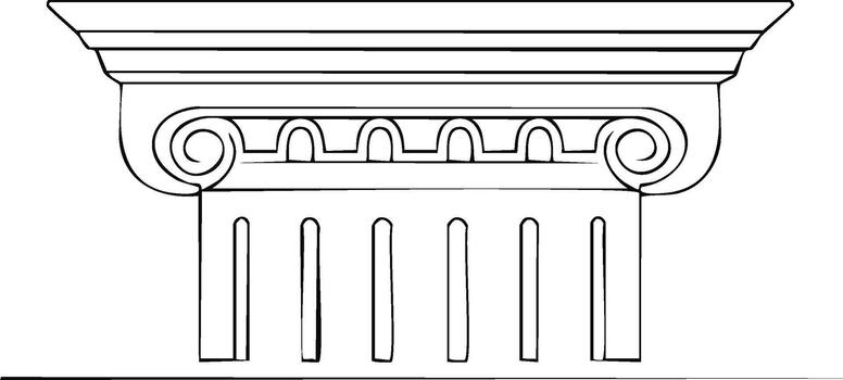 elegante griego columna cabeza dibujo lineal Arte decorativo arquitectura elemento vector