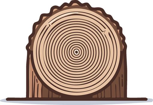 Iniciar sesión cruzar sección con visible crecimiento anillos y ladrar modelo ilustración vector