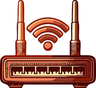enrutador inalámbrico dispositivo icono símbolo para Internet acceso señal conexión con antenas vector