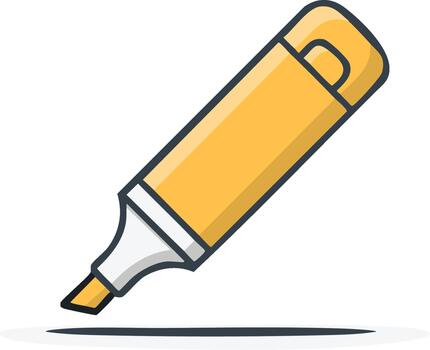 amarillo resaltador marcador aislado para destacando texto o creando artístico diseños en documentos vector
