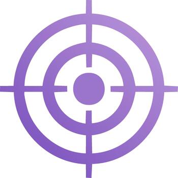 Target Bullseye Icon with Gradient Circles Precision and Accuracy Concentric Rings Objective Symbol Purple and White Tones vector
