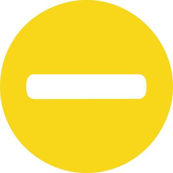 Yellow Circle Icon with Minus Sign for Negative, Delete, Remove, or Subtract Concept vector