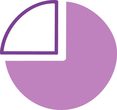Simple Pie Chart Diagram Icon Illustration representing Data Analysis vector