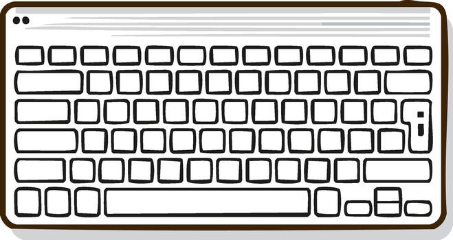 Stylized Computer Keyboard Illustration Flat Design Keypad Keys Letters Input Device Gadget Peripheral vector