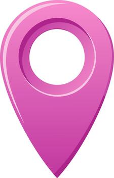 Shiny Pink Location Pointer for Maps and Navigation Applications Symbol Isolated vector