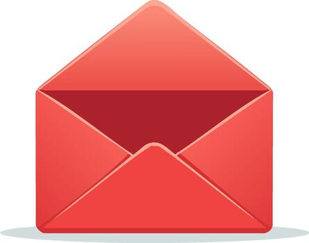 Open Red Envelope Illustration for Mail Message Delivery Concept Design vector