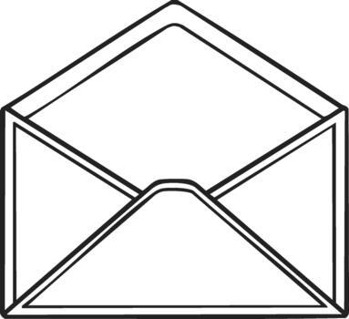 Open Envelope Outline Simple Design Illustration for Creative Communication Projects and Stationery Templates vector