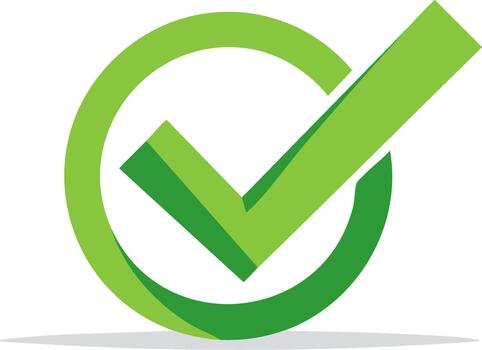 Green Check Mark Icon in Circle, Confirmation Symbol for Verification, Valid and Success Concept vector