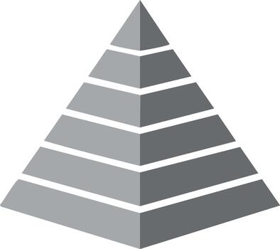Pyramid Structure Illustrating Hierarchy and Levels of Complexity in Abstract Illustration vector
