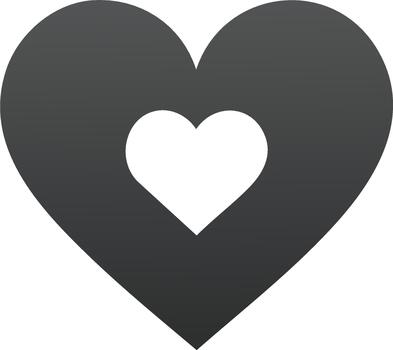 Heart with Heart Shape Inside Simple Flat Gradient Design Valentine's Day Graphic vector