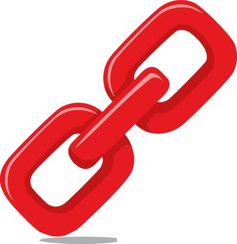 rojo cadena Enlaces interconectado a cada otro representando conexión, unidad, trabajo en equipo, o seguridad, aislado vector