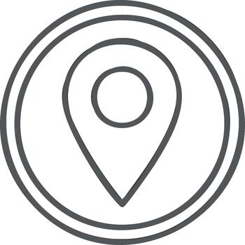 Simple Thin Line Location Pin Circle Icon for Navigation or Mapping Services vector
