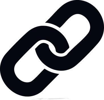 Two Metal Chain Links Connected Together Depicting Connection or Security vector