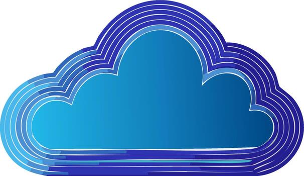 azul nube en capas diseño elemento para clima previsión y nube informática aplicaciones vector