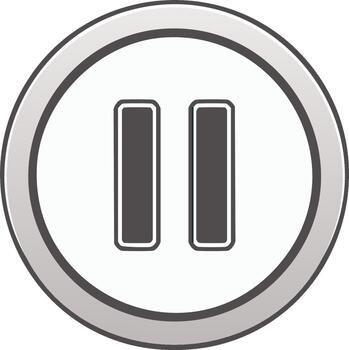 pausa botón icono en circulo detener acción firmar controlar detener multimedia símbolo gris y blanco vector