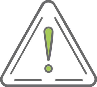 Outline triangle with exclamation mark inside, warning symbol sign for danger and attention vector