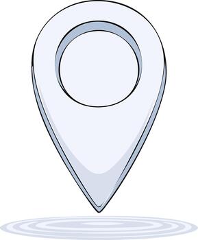 blanco puntero icono ilustración navegación símbolo, ubicación marcador alfiler para mapas y infografia vector