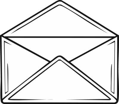 Open Outline Envelope Symbol for Correspondence and Communication vector
