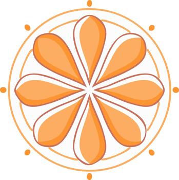 resumen naranja rebanada con radial modelo y puntos vector