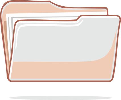 Manila archivo carpeta con documentos dentro sencillo ilustración vector