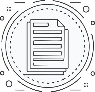 Data Reports Graphic Representation in Dotted Circle Data Analytics Symbol for Business Documents Outline Style Paperwork Icon vector