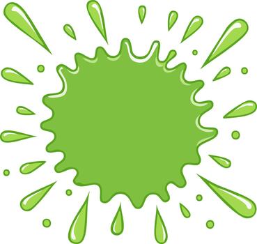 verde líquido chapoteo con gotas explotando hacia fuera vector