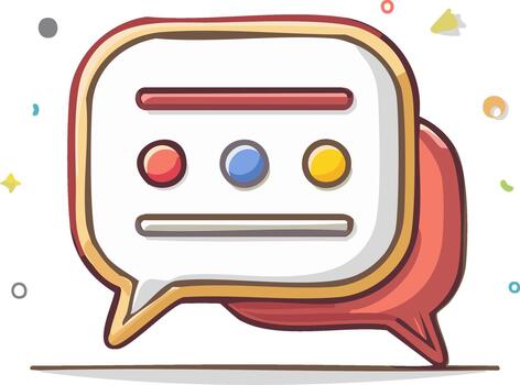 linda charla burbuja íconos dibujos animados mensaje caja ui diseño elemento habla burbujas conversacion diálogo símbolo concepto comunicación vector