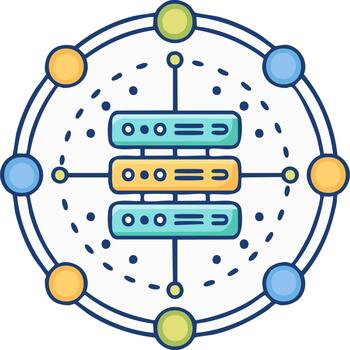 nube servidor red infraestructura ilustración para datos almacenamiento y tecnología vector